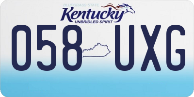 KY license plate 058UXG