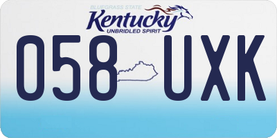 KY license plate 058UXK