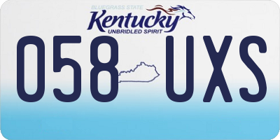KY license plate 058UXS