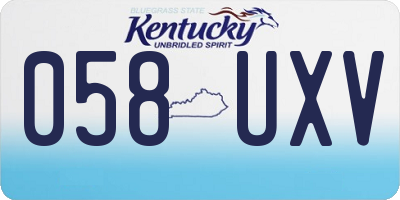 KY license plate 058UXV