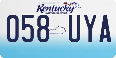 KY license plate 058UYA