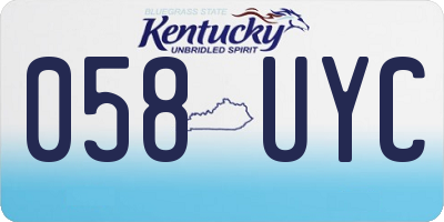 KY license plate 058UYC