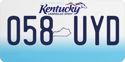 KY license plate 058UYD