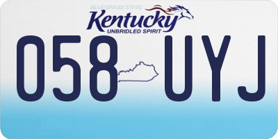 KY license plate 058UYJ