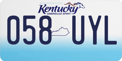 KY license plate 058UYL