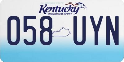 KY license plate 058UYN