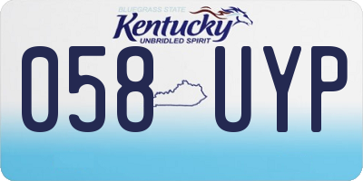 KY license plate 058UYP