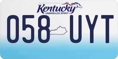 KY license plate 058UYT