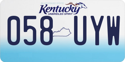KY license plate 058UYW