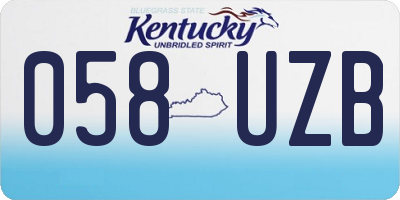 KY license plate 058UZB