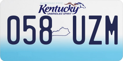 KY license plate 058UZM