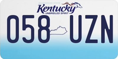 KY license plate 058UZN