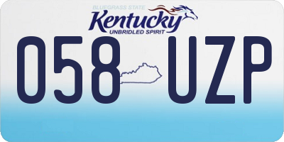 KY license plate 058UZP