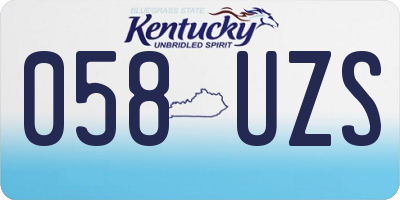 KY license plate 058UZS