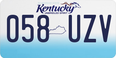 KY license plate 058UZV