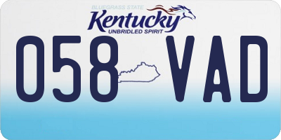 KY license plate 058VAD