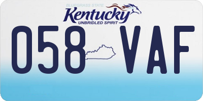 KY license plate 058VAF