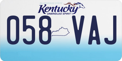 KY license plate 058VAJ