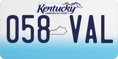 KY license plate 058VAL
