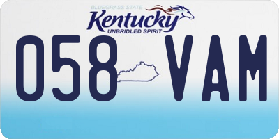 KY license plate 058VAM