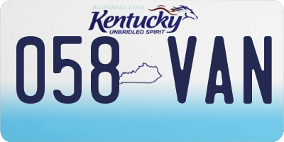 KY license plate 058VAN