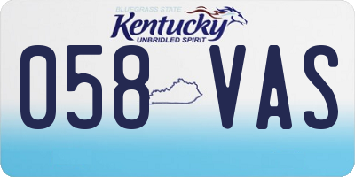 KY license plate 058VAS