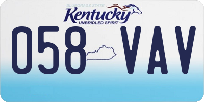 KY license plate 058VAV