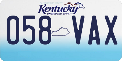 KY license plate 058VAX