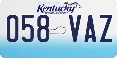 KY license plate 058VAZ