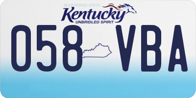 KY license plate 058VBA