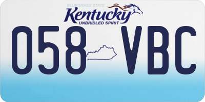 KY license plate 058VBC