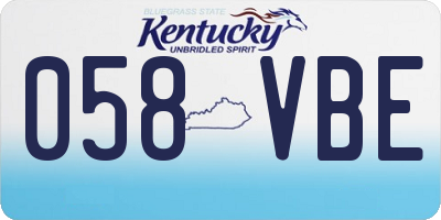 KY license plate 058VBE