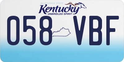 KY license plate 058VBF