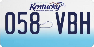 KY license plate 058VBH