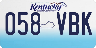 KY license plate 058VBK