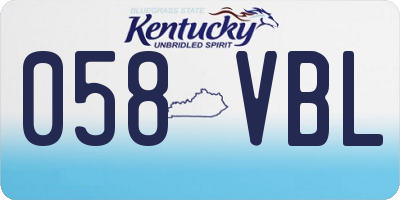 KY license plate 058VBL