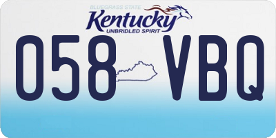 KY license plate 058VBQ