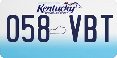 KY license plate 058VBT
