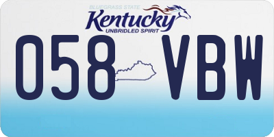 KY license plate 058VBW