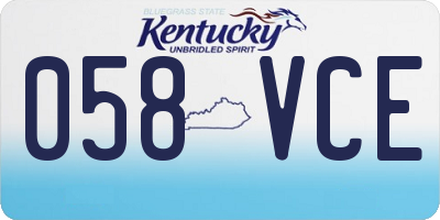 KY license plate 058VCE