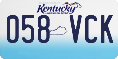 KY license plate 058VCK