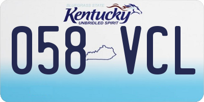 KY license plate 058VCL