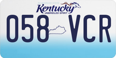 KY license plate 058VCR