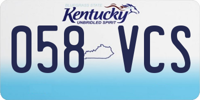 KY license plate 058VCS
