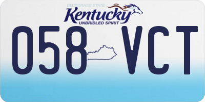 KY license plate 058VCT