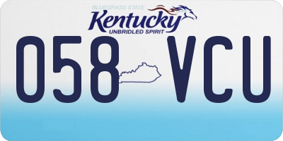 KY license plate 058VCU
