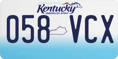 KY license plate 058VCX
