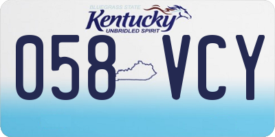 KY license plate 058VCY