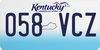 KY license plate 058VCZ