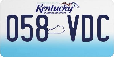 KY license plate 058VDC